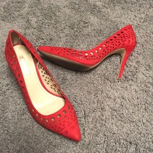 BCBG red heels, size 8